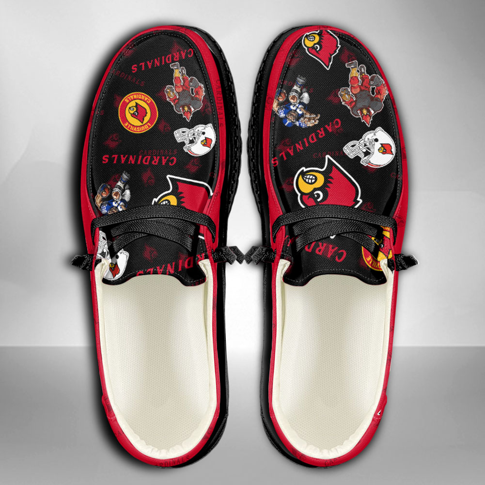 NCAA Louisville Cardinals Custom Name Hey Dude Shoes 01 M7