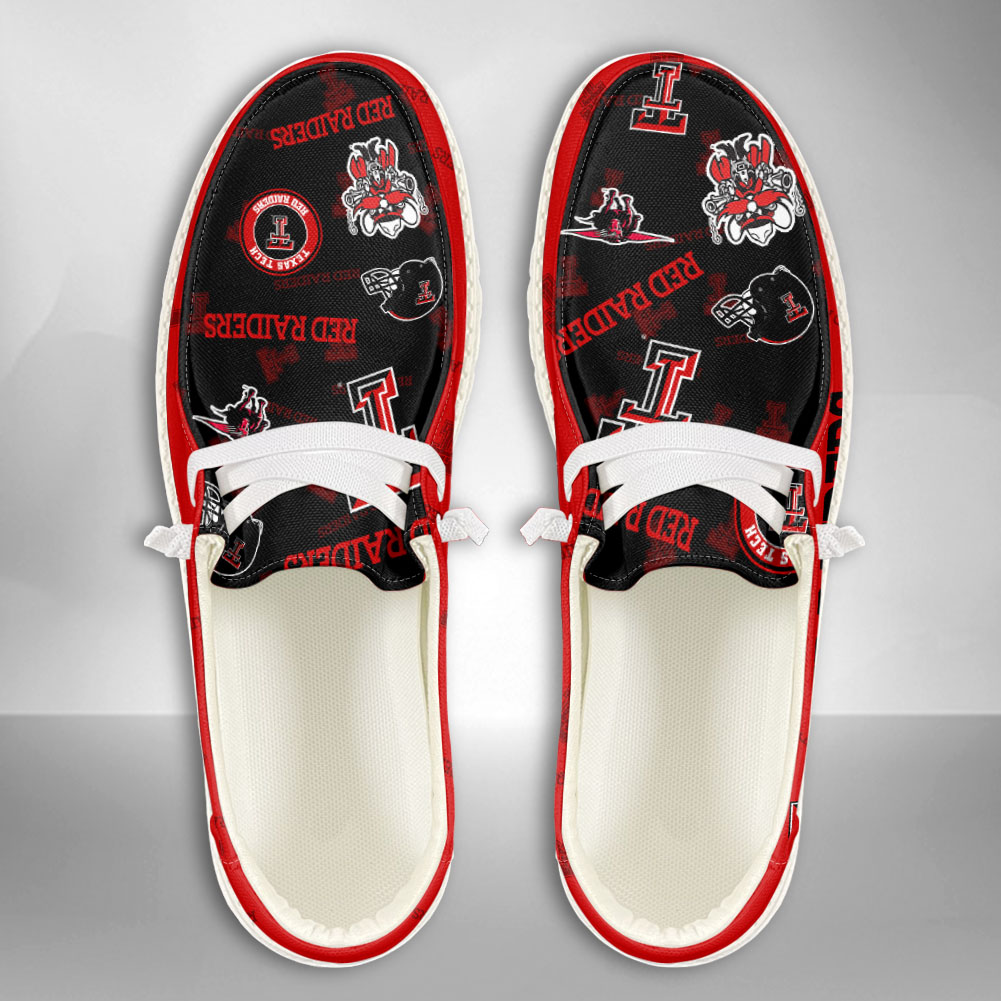 NCAA Texas Tech Red Raiders Custom Name Hey Dude Shoes 01 M7